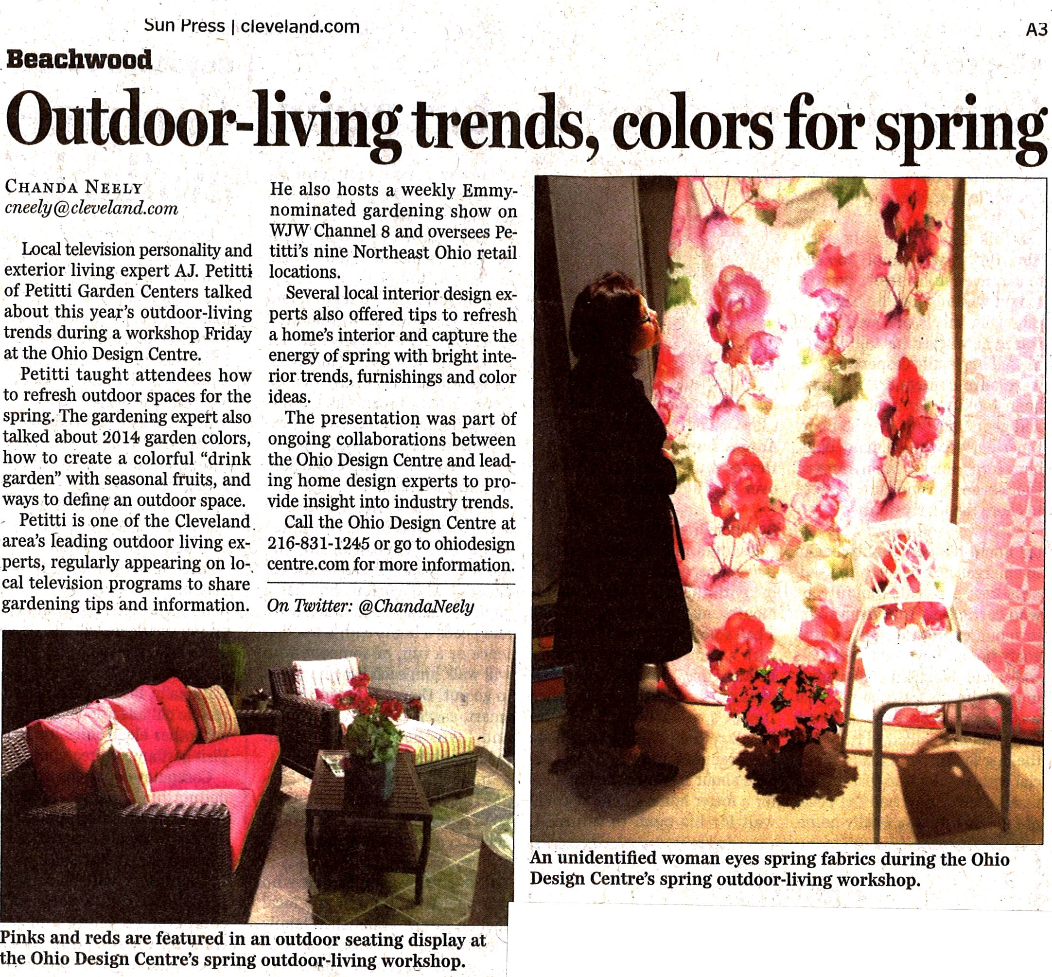 Outdoor-living trends, colors for spring