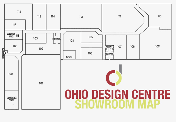 Ohio Design Centre showrooms map